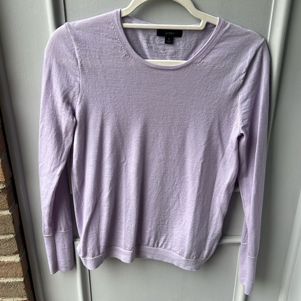 J Crew Lilac 100% Merino Wool Sweater